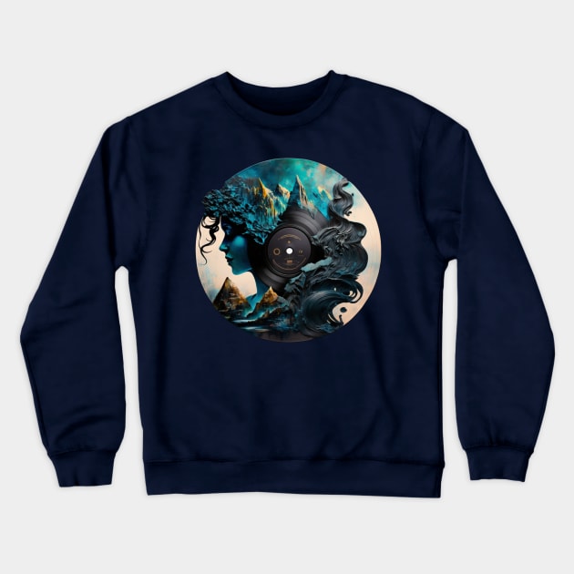 Vinyl Dreams Crewneck Sweatshirt by apsi